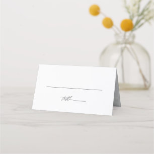 Simple Elegant Calligraphy Wedding Table Place Card