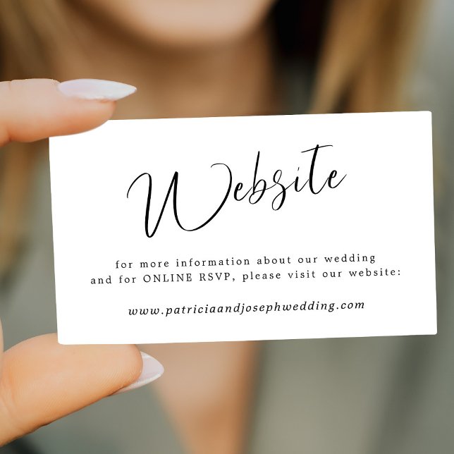Simple elegant calligraphy wedding website enclosure card (Creator Uploaded)