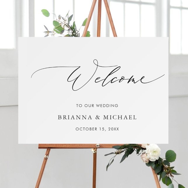 Simple Elegant Calligraphy Wedding Welcome Poster (Creator Uploaded)