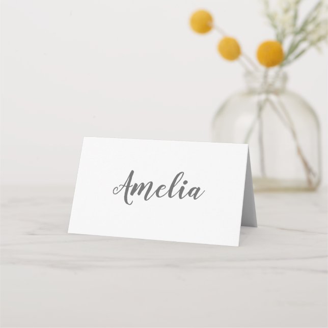Simple Elegant Casual Typography Script Place Card (Front)