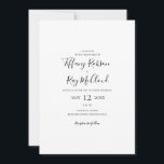 Simple Elegant Casual Wedding Invitation<br><div class="desc">This simple elegant casual wedding invitation is perfect for your modern minimalist black and white wedding. The design features minimal contemporary font accompanied by formal calligraphy. Keep it as is,  or choose to personalise it with your own artwork or photos!</div>