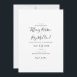 Simple Elegant Casual Wedding Invitation<br><div class="desc">This simple elegant casual wedding invitation is perfect for your modern minimalist black and white wedding. The design features minimal contemporary font accompanied by formal calligraphy. Keep it as is,  or choose to personalise it with your own artwork or photos!</div>