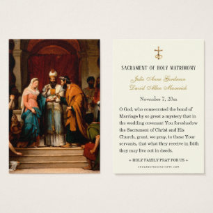 Simple Elegant Catholic Wedding Holy Card