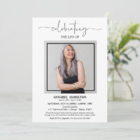 Simple Elegant Celebration of Life Funeral Photo