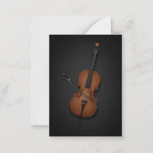Simple & Elegant Cello with Bow Classical Music Card