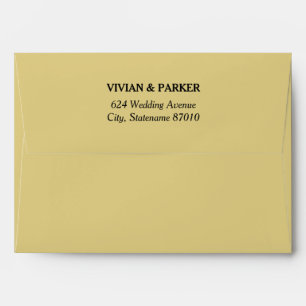 Simple Elegant Champagne Gold and Black Envelopes