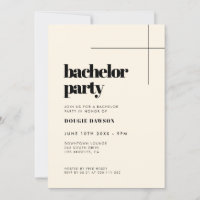 Simple elegant & chic Bachelor Party Invitation
