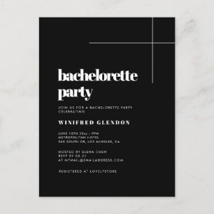 Simple elegant chic Bachelorette party invitation Postcard