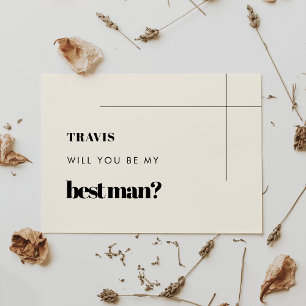 Simple elegant & chic Best man proposal card
