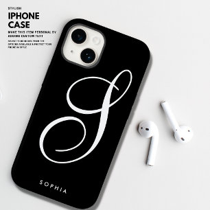 Simple Elegant Chic Black and White Script Case-Mate iPhone 14 Case