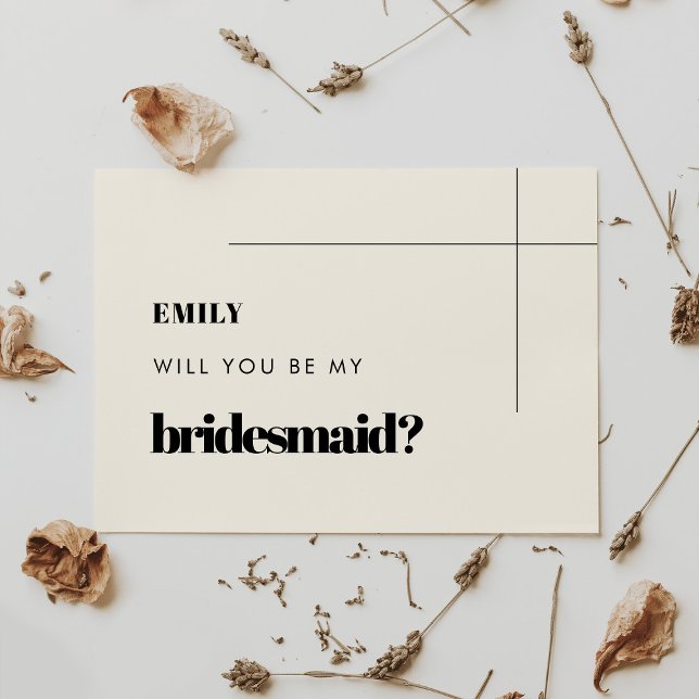 Simple elegant & chic Bridesmaid proposal card (Creator Uploaded)
