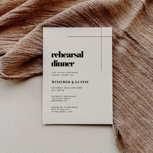 Simple elegant & chic Cream Rehearsal dinner Invitation