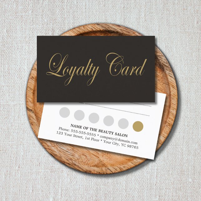 Simple Elegant Chic Dark Grey Gold Loyalty Card (Creator Uploaded)