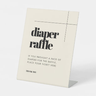 Simple elegant & chic Diaper Raffle Pedestal Sign