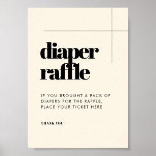 Simple elegant & chic Diaper Raffle sign