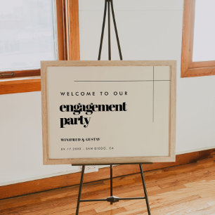 Simple elegant & chic Engagement party welcome Poster