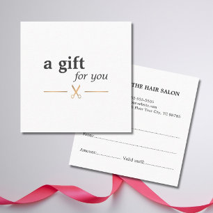 Simple Elegant Chic Faux Gold White Hair Stylist Discount Card