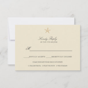 Simple Elegant Chic Gold Foil Starfish menu option