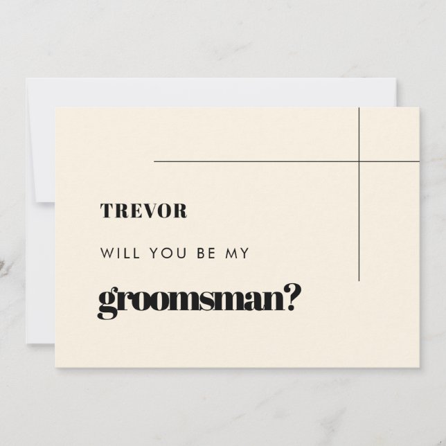 Simple elegant & chic Groomsman proposal card (Front)