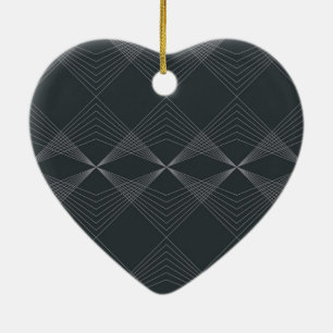 Simple, elegant, chic, luxurious line graphic art ceramic ornament