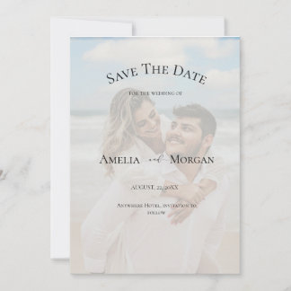 Simple Elegant Chic Photo Wedding Save the Date Invitation