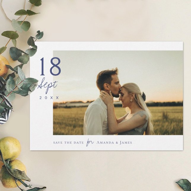 Simple Elegant Chic Photo Wedding Save the Date Invitation (Creator Uploaded)