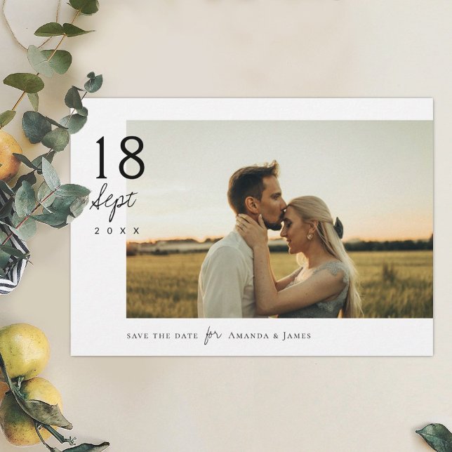 Simple Elegant Chic Photo Wedding Save the Date Invitation (Creator Uploaded)