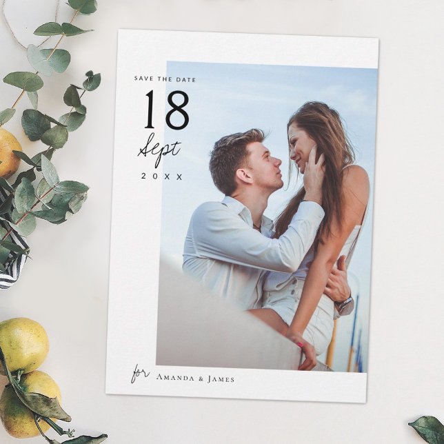 Simple Elegant Chic Photo Wedding Save the Date Invitation (Creator Uploaded)