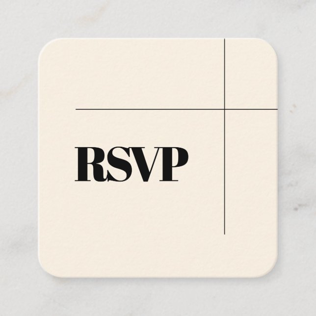Simple, elegant & chic QR code RSVP response Enclosure Card (Front)