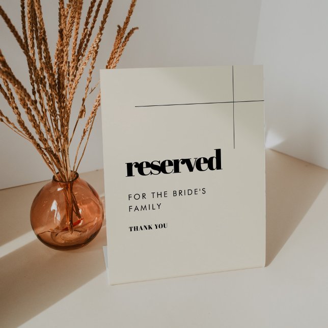 Simple elegant & chic Reserved for the family Pedestal Sign (Creator Uploaded)