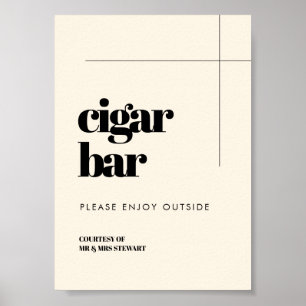 Simple elegant & chic wedding Cigar Bar sign
