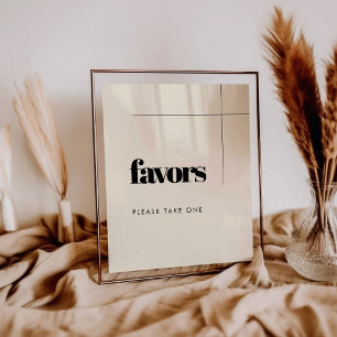 Simple elegant & chic wedding Favours sign