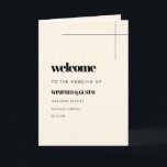 Simple elegant & chic wedding folded Program<br><div class="desc">Minimalist yet striking: adopt this slightly retro elegant typographic design for your wedding stationery. Fully customisable text,  colours and backgrounds.</div>