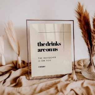 Simple elegant & chic wedding Open bar sign