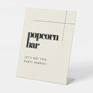 Simple elegant & chic wedding Popcorn bar Pedestal Sign