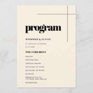 Simple elegant & chic wedding program