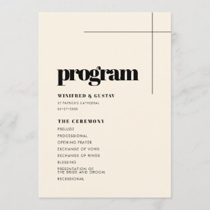 Simple elegant & chic wedding program
