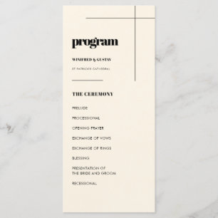 Simple elegant & chic wedding program