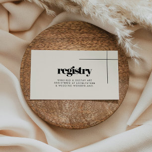 Simple elegant & chic wedding registry card