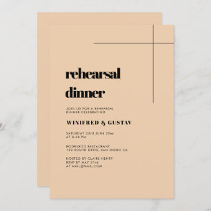 Simple elegant & chic wedding rehearsal dinner invitation