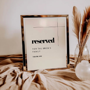 Simple elegant & chic wedding Reserved sign