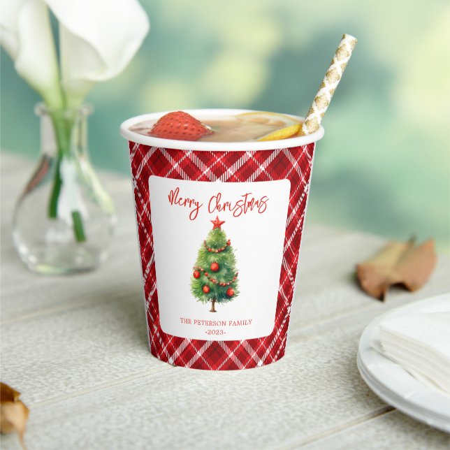 Simple Elegant Chjristmas Pine Tree Paper Cups (Insitu)