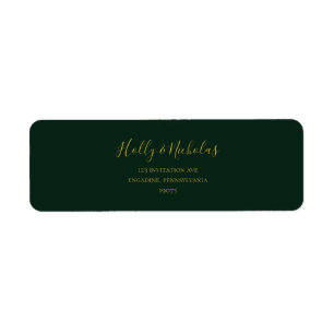 Simple Elegant Christmas   Green Return Address Label