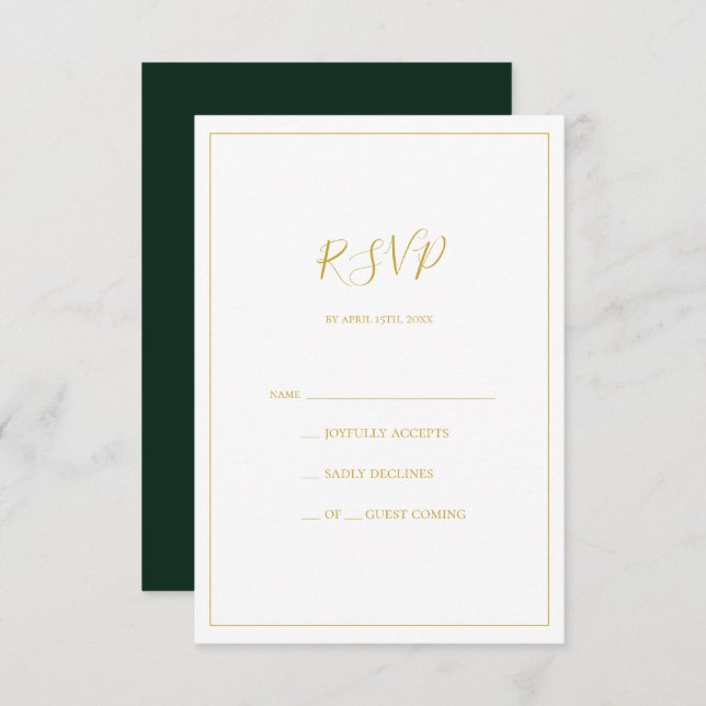 Simple Elegant Christmas | Green RSVP Card (Front/Back)