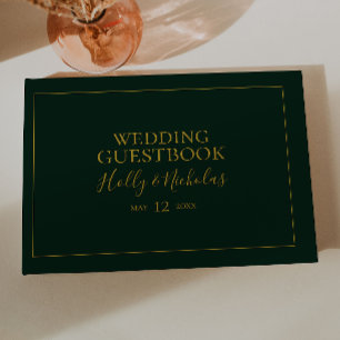 Simple Elegant Christmas   Green Wedding Guest Book