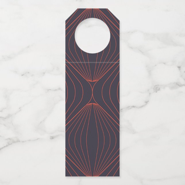 Simple, elegant Christmas inspired graphic pattern Bottle Tag (Front)