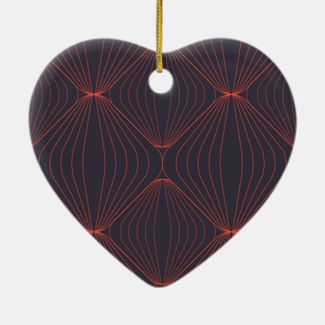 Simple, elegant Christmas inspired graphic pattern Ceramic Ornament (Back)