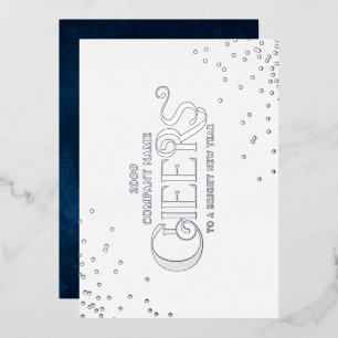 Simple Elegant Christmas New Year Cheers Foil Holiday Card