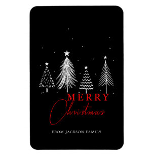 Simple Elegant Christmas Pine Tree  Magnet