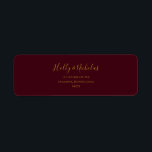 Simple Elegant Christmas | Red Return Address Label<br><div class="desc">This simple elegant Christmas | red return address label is perfect for your minimalist modern winter wedding. The classic gold luxury calligraphy, along with the traditional red background, all bordered with a minimal frame, is sure to complete the colourful holiday vibe you're looking for. You can personalise with your own...</div>